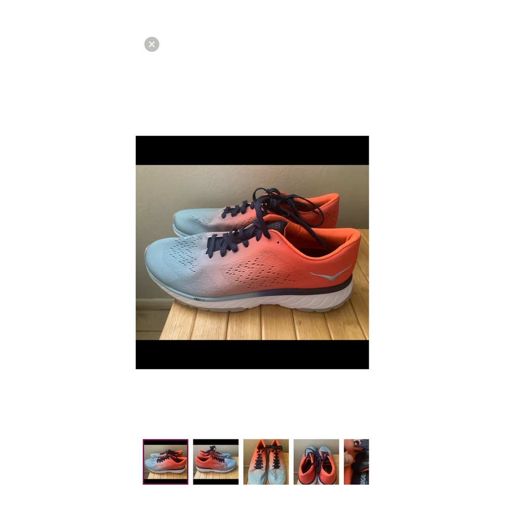 Hoka One‎ One Clifton 8 Men's Running Shoes Size 9] Orange Blue Lightweight